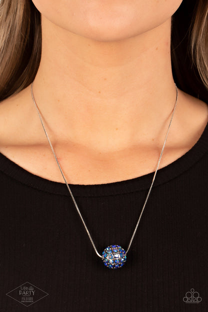 Come Out of Your BOMBSHELL - Multi Rhinestone Disco Ball Silver Necklace - Paparazzi Accessories
