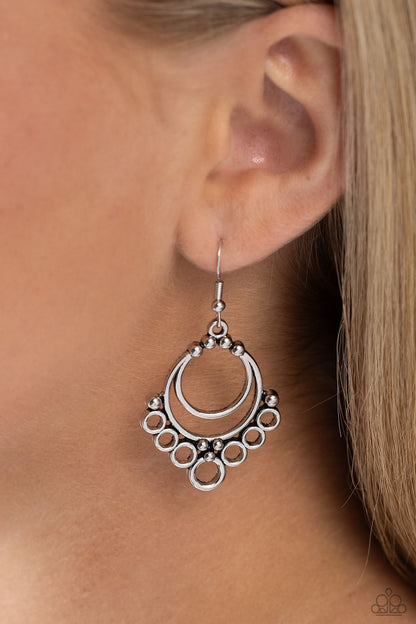 Rustic Rotary - Silver Fishhook Earrings - Paparazzi Accessories