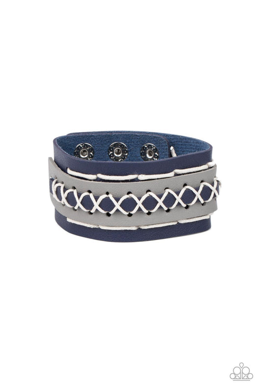 Horsing Around - Blue Urban Wrap Bracelet - Paparazzi Accessories