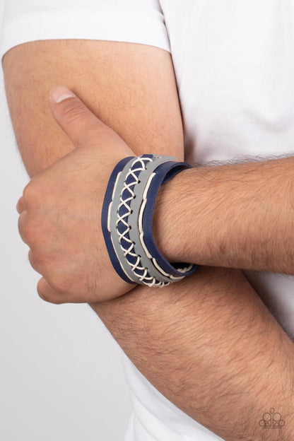 Horsing Around - Blue Urban Wrap Bracelet - Paparazzi Accessories