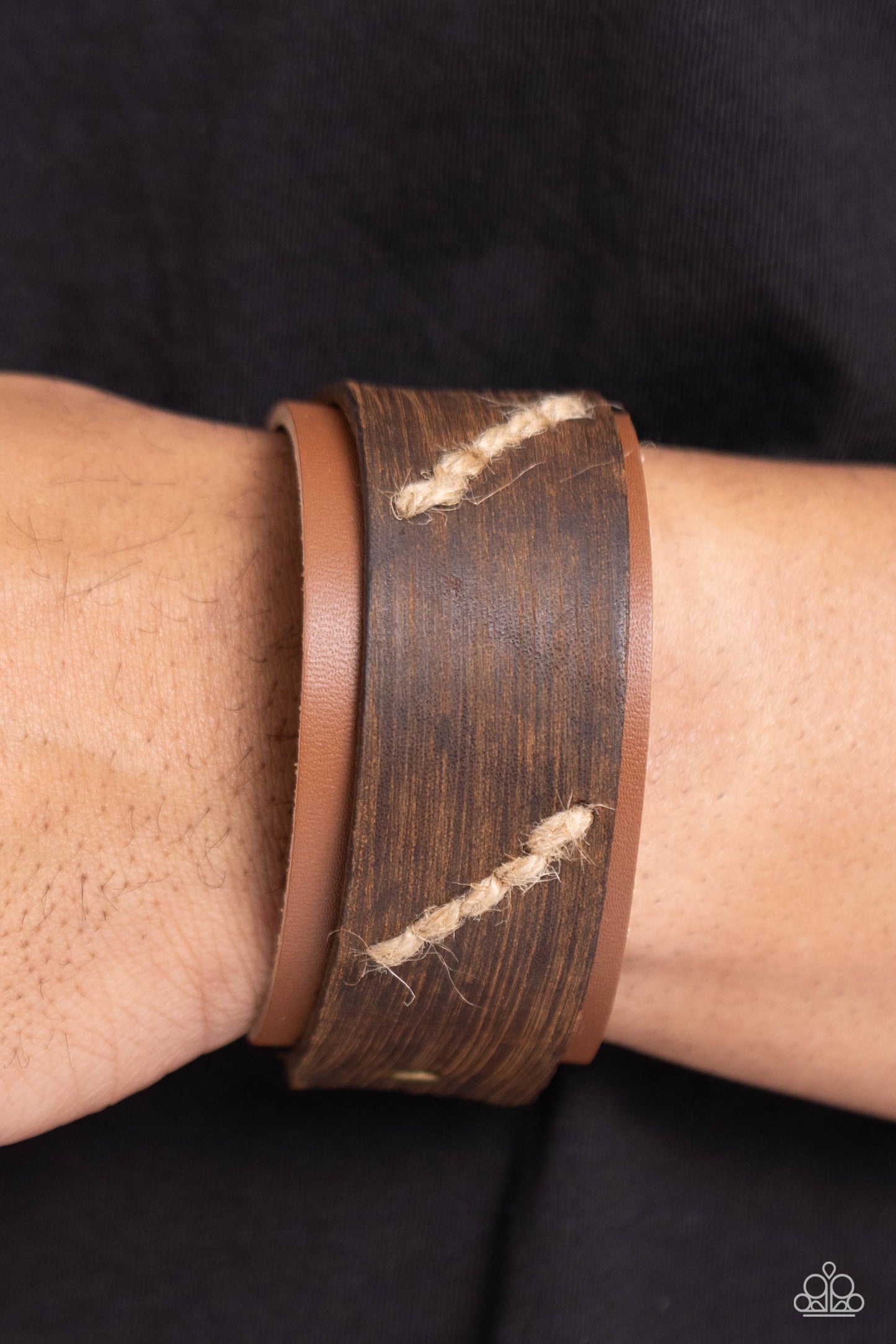 Western Legend - Brown Leather Urban Snap Wrap Bracelet - Paparazzi Accessories