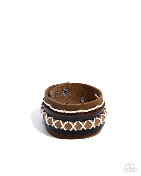 Horsing Around - Brown Urban Wrap Bracelet - Paparazzi Accessories