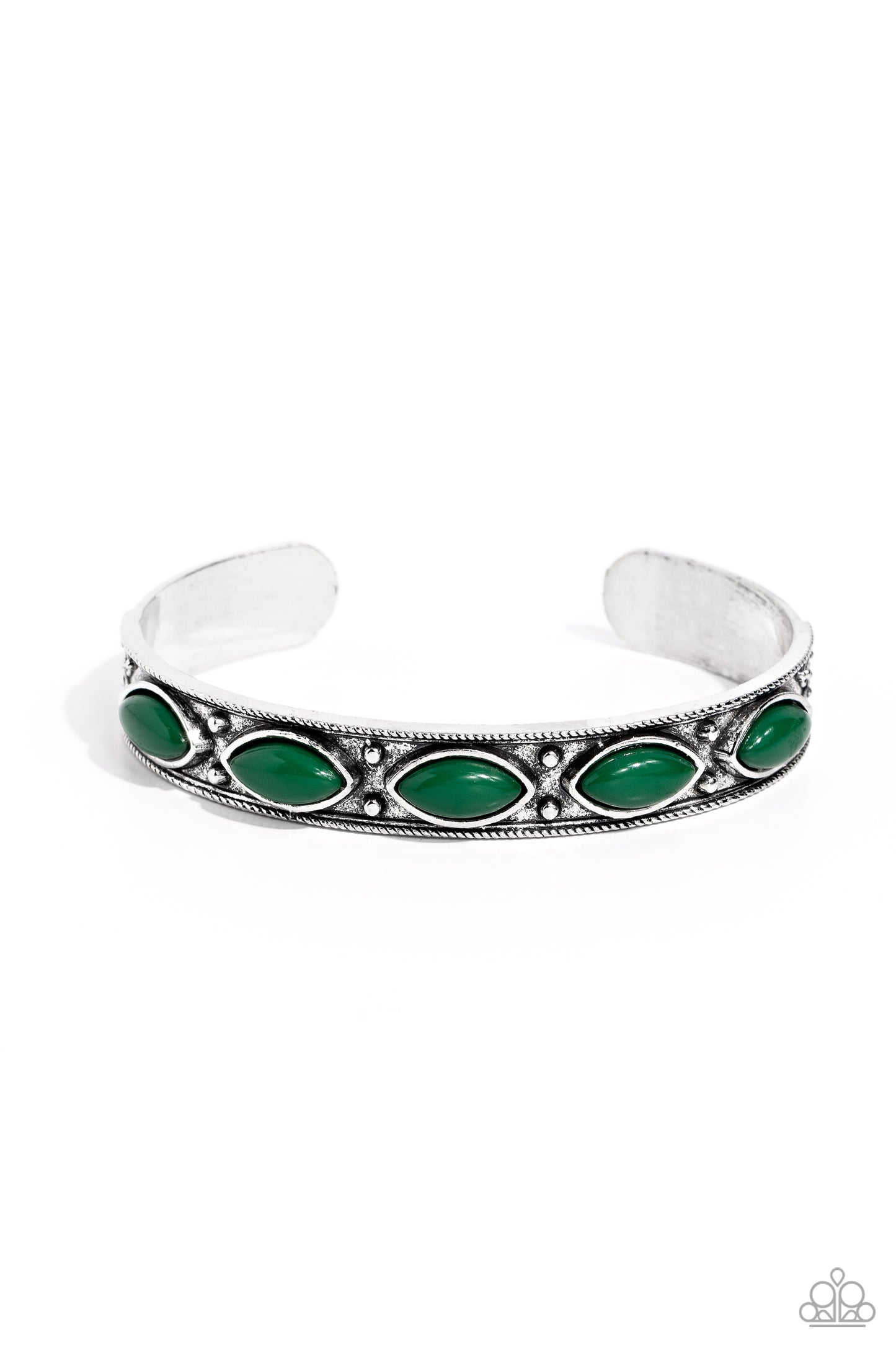 Out in the Boonies - Green Cuff Bracelet - Paparazzi Accessories