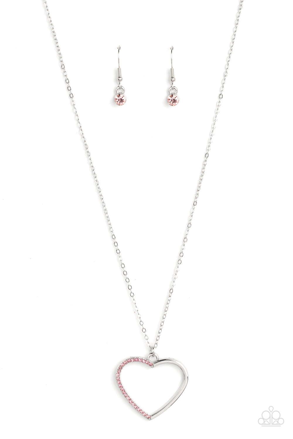 Love to Sparkle - Pink Rhinestone Heart Pendant Necklace - Paparazzi Accessories