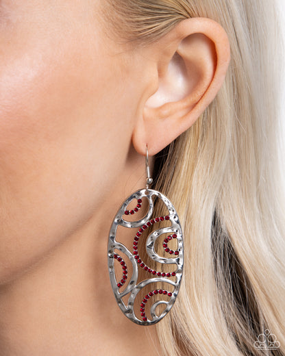 Seize the DAZE - Red Fishhook Earrings - Paparazzi Accessories