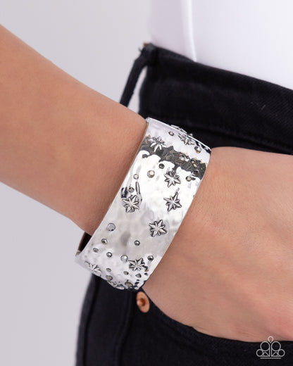 Across the Constellations - Silver Hinge Bracelet - Paparazzi Accessories