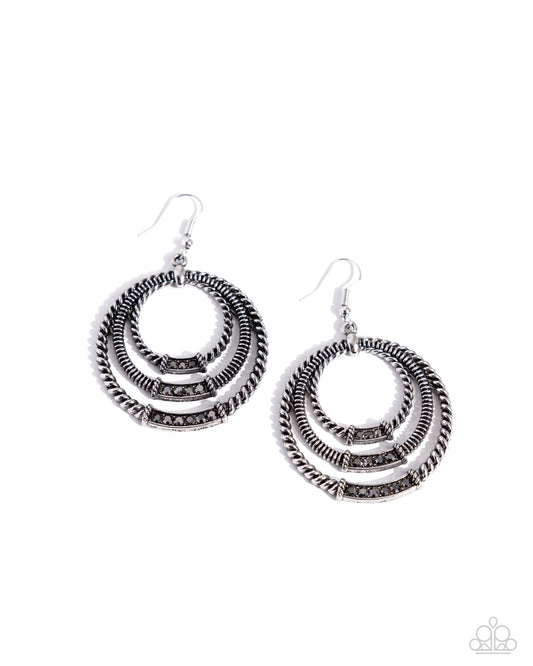 Contemporary Culture - Silver Fishhook Earrings - Paparazzi Accessories