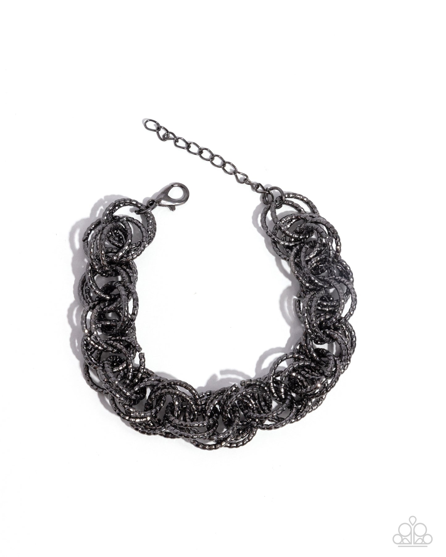 Audible Shimmer - Black Clasp Bracelet - Paparazzi Accessories
