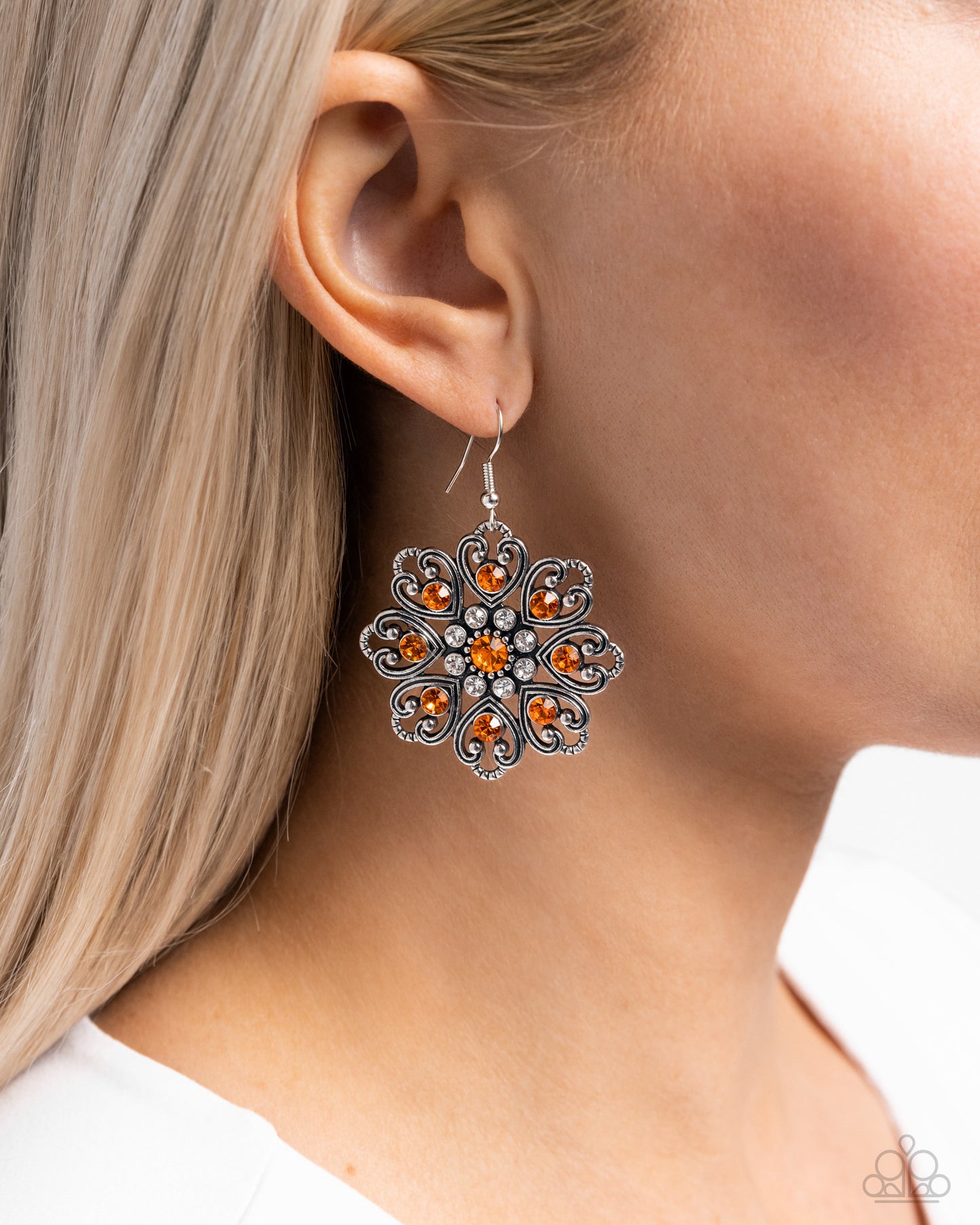Garden of Love - Orange Fishhook Earrings - Paparazzi Accessories