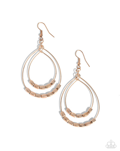 Industrial Artisan - Rose Gold Fishhook Earrings - Paparazzi Accessories