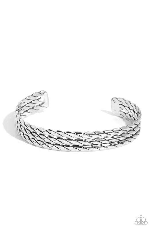 Come to Grips - Silver Urban Cuff Bracelet - Paparazzi Accessories