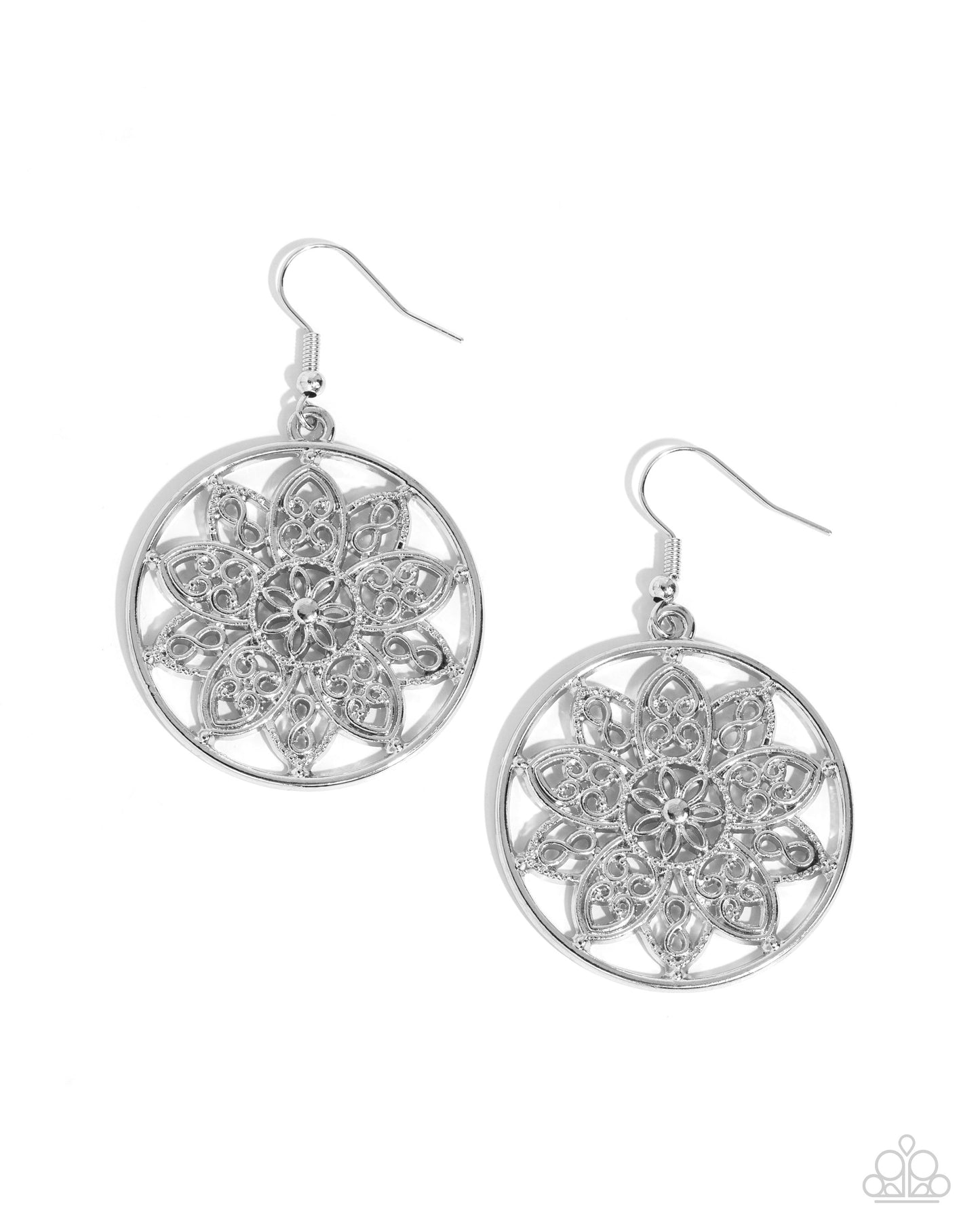 Garden Allure - Silver Fishhook Earrings - Paparazzi Accessories