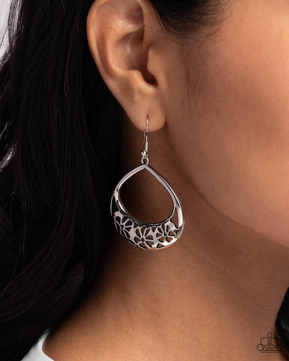 Island Ambrosia - Silver Fishhook Earrings - Paparazzi Accessories