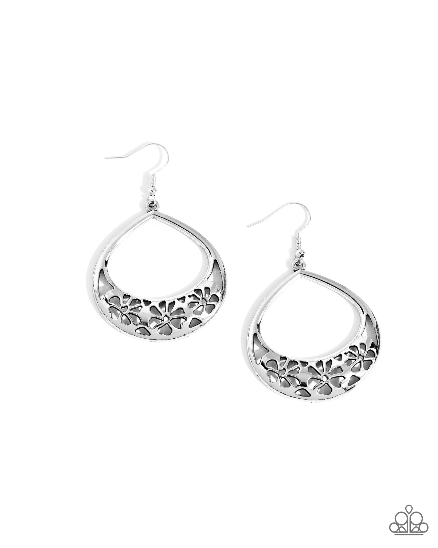 Island Ambrosia - Silver Fishhook Earrings - Paparazzi Accessories