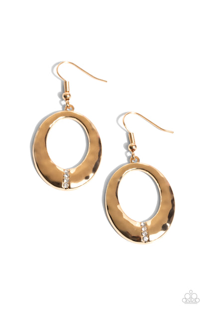 Center Stage Classic - Gold Fishhook Earrings - Paparazzi Accessories