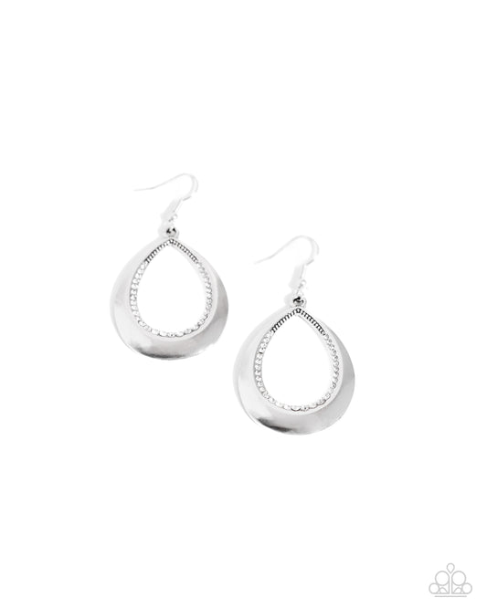 Inner Iridescence - White Fishhook Earrings - Paparazzi Accessories