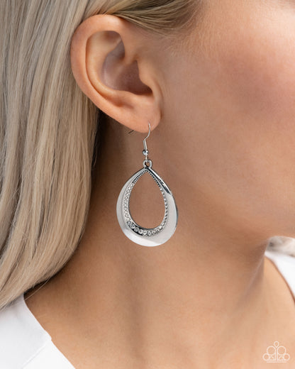 Inner Iridescence - White Fishhook Earrings - Paparazzi Accessories