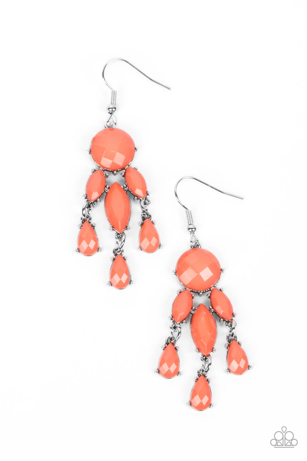 Summer Feeling - Orange Gemstone Fish Hook Earrings - Paparazzi Accessories