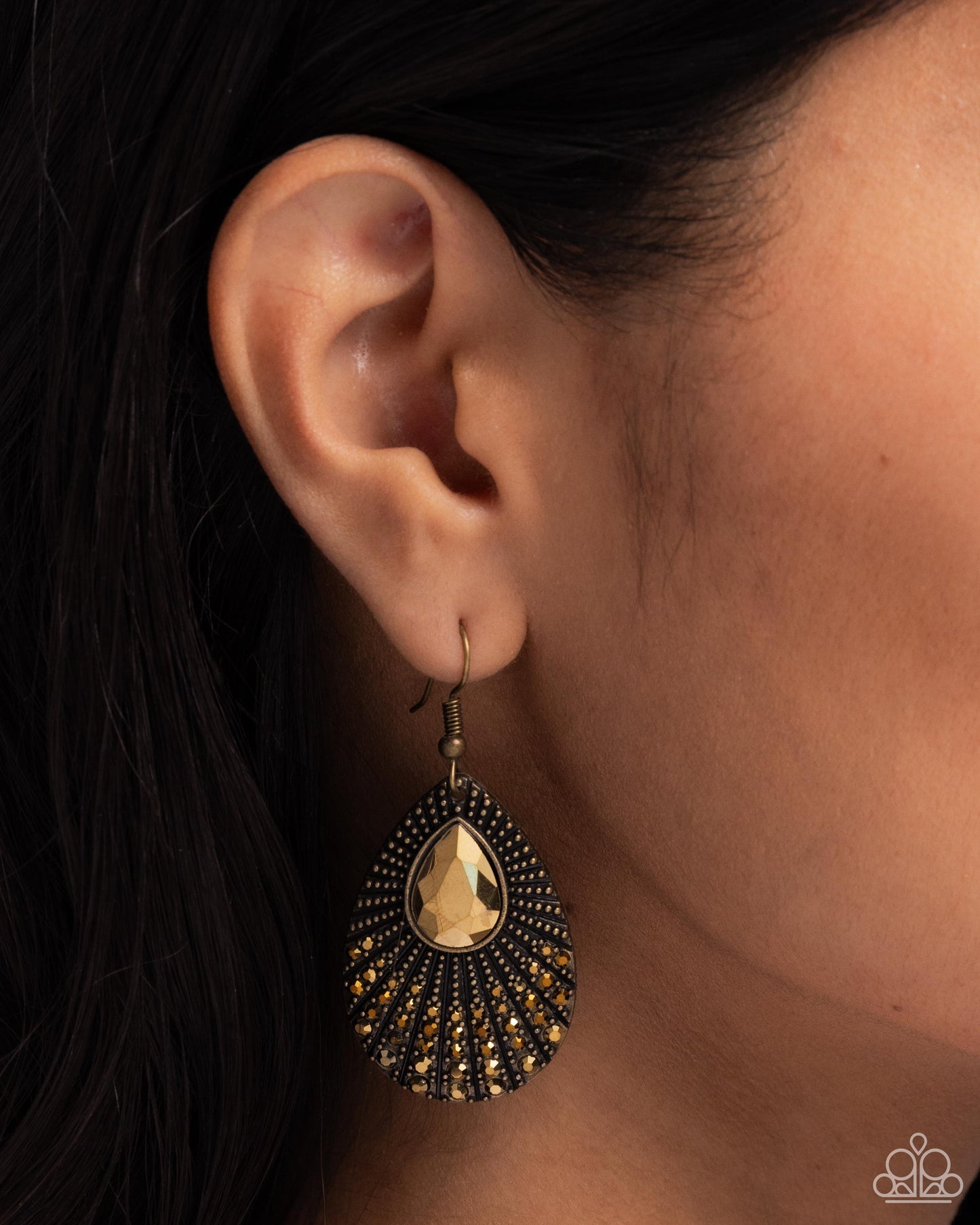 Urban Relic - Brass Fishhook Earrings - Paparazzi Accessories