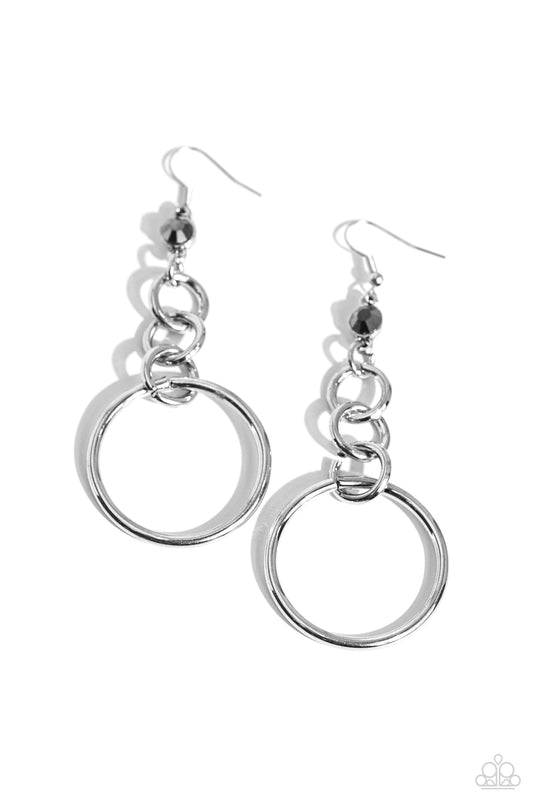 Glitzy Gesture - Silver Fishhook Earrings - Paparazzi Accessories