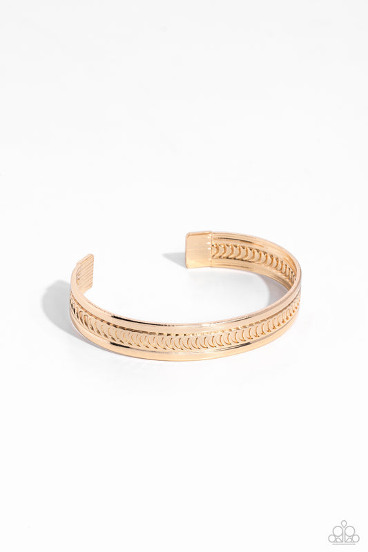 Industrial Quest - Gold Urban Cuff Bracelet - Paparazzi Accessories