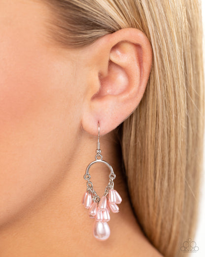 Ahoy There! - Pink Fishhook Earrings - Paparazzi Accessories