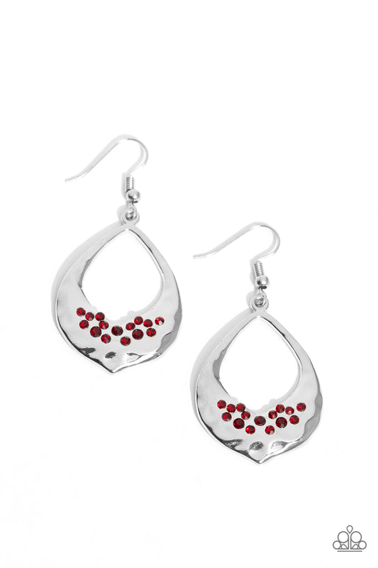 CACHE Reserve - Red Fishhook Earrings - Paparazzi Accessories