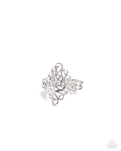 Full-Fledged Filigree - Silver Ring - Paparazzi Accessories