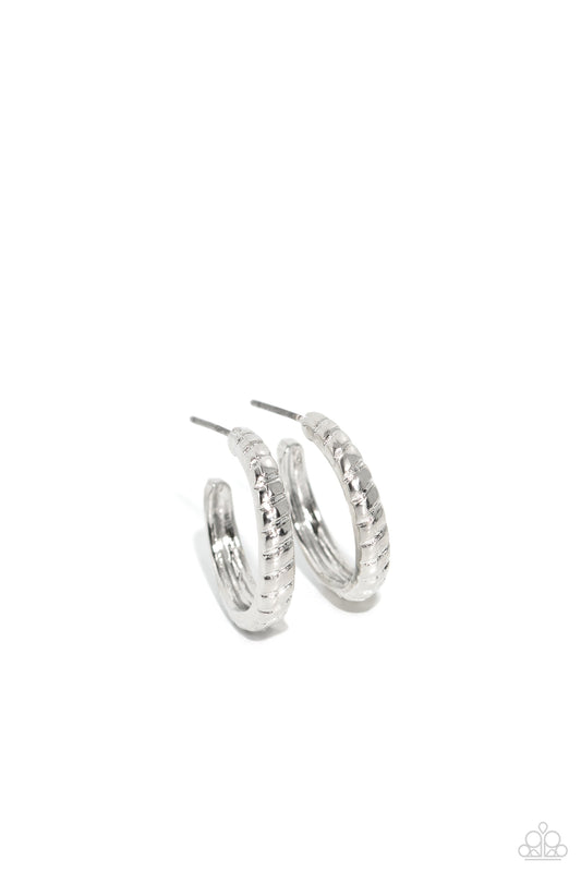 Curvy Charisma - Silver Hoop Earrings - Paparazzi Accessories