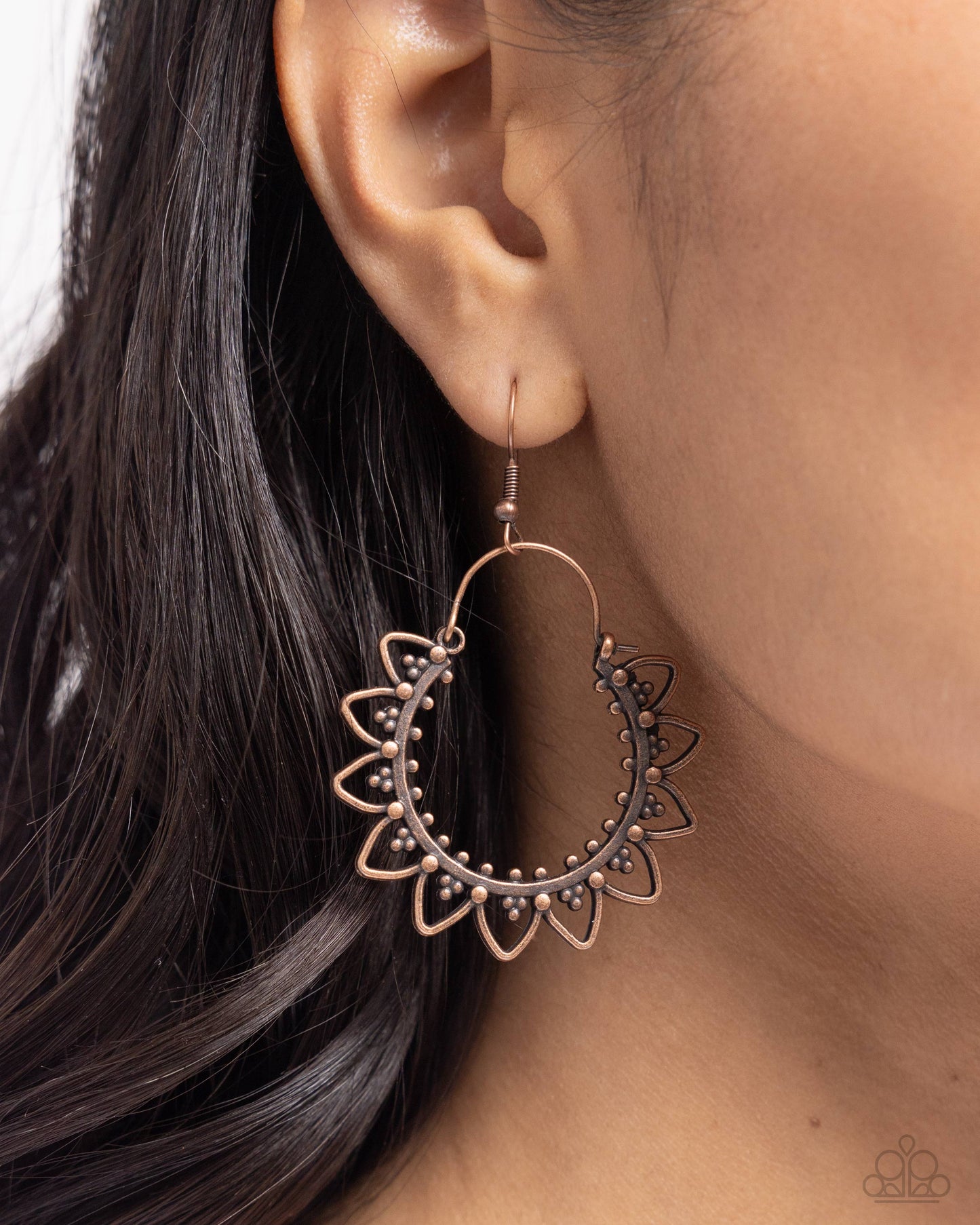 Botanical Tambourine - Copper Fishhook Earrings - Paparazzi Accessories