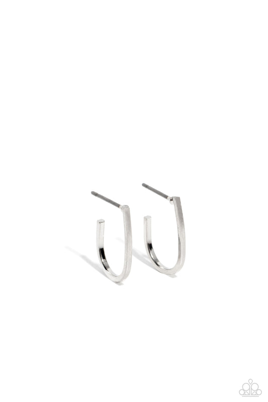 Admirable Arches - Silver Hoop Earrings - Paparazzi Accessories
