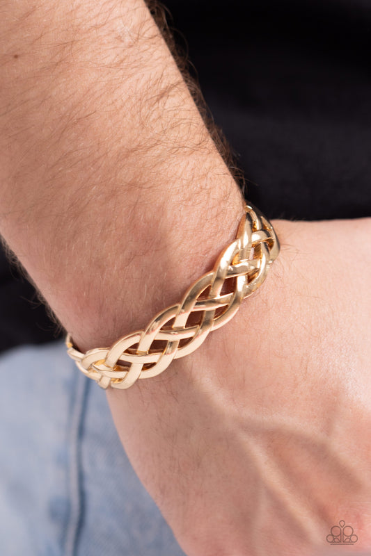 Celtic Cuff - Gold Urban Cuff Bracelet - Paparazzi Accessories
