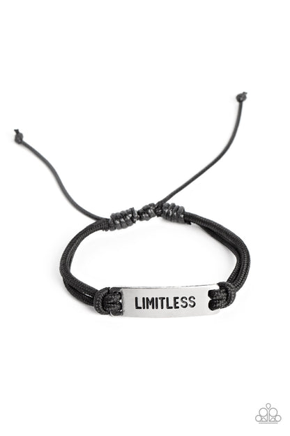 Limitless Layover - Black Sliding Knot Urban Bracelet - Paparazzi Accessories