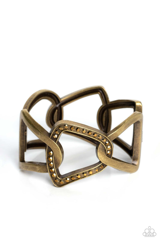 Alternative Attitude - Brass Hinge Bracelet - Paparazzi Accessories