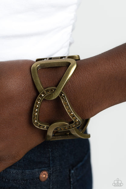 Alternative Attitude - Brass Hinge Bracelet - Paparazzi Accessories