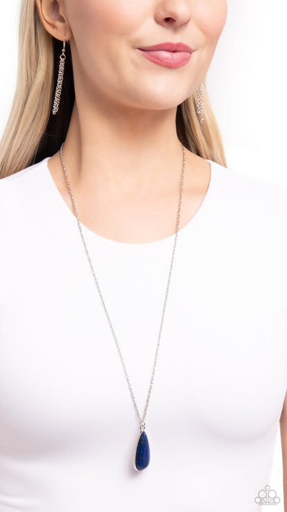 Earthy Enchantment - Blue Stone Pendant Necklace - Paparazzi Accessories