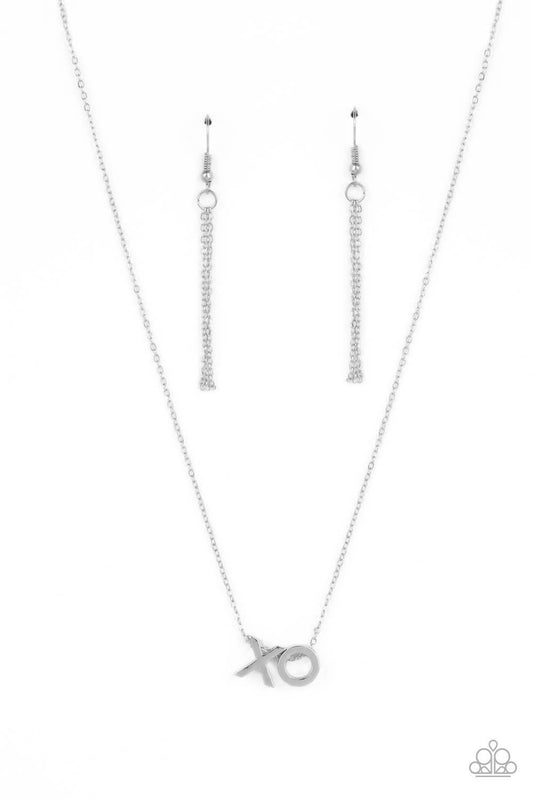 Hugs and Kisses - Silver XO Necklace- Paparazzi Accessories