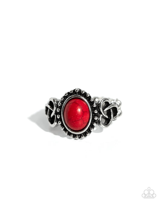 Celtic KNOT-out - Red Ring - Paparazzi Accessories