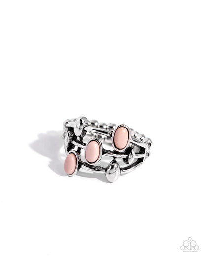 In The Friend STONE - Brown Stones Silver Ring - Paparazzi Accessories