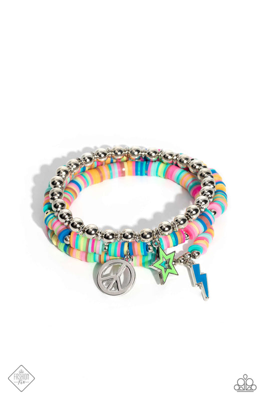 Far Out Fashion - Multi Stretchy Bracelets - Paparazzi Accessories