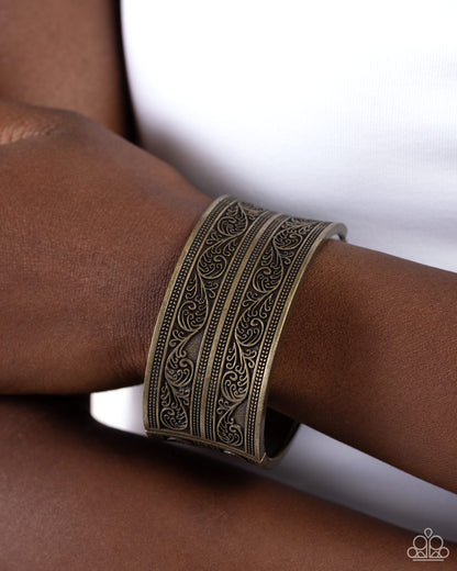 Eclectic European - Brass Hinge Bracelet - Paparazzi Accessories