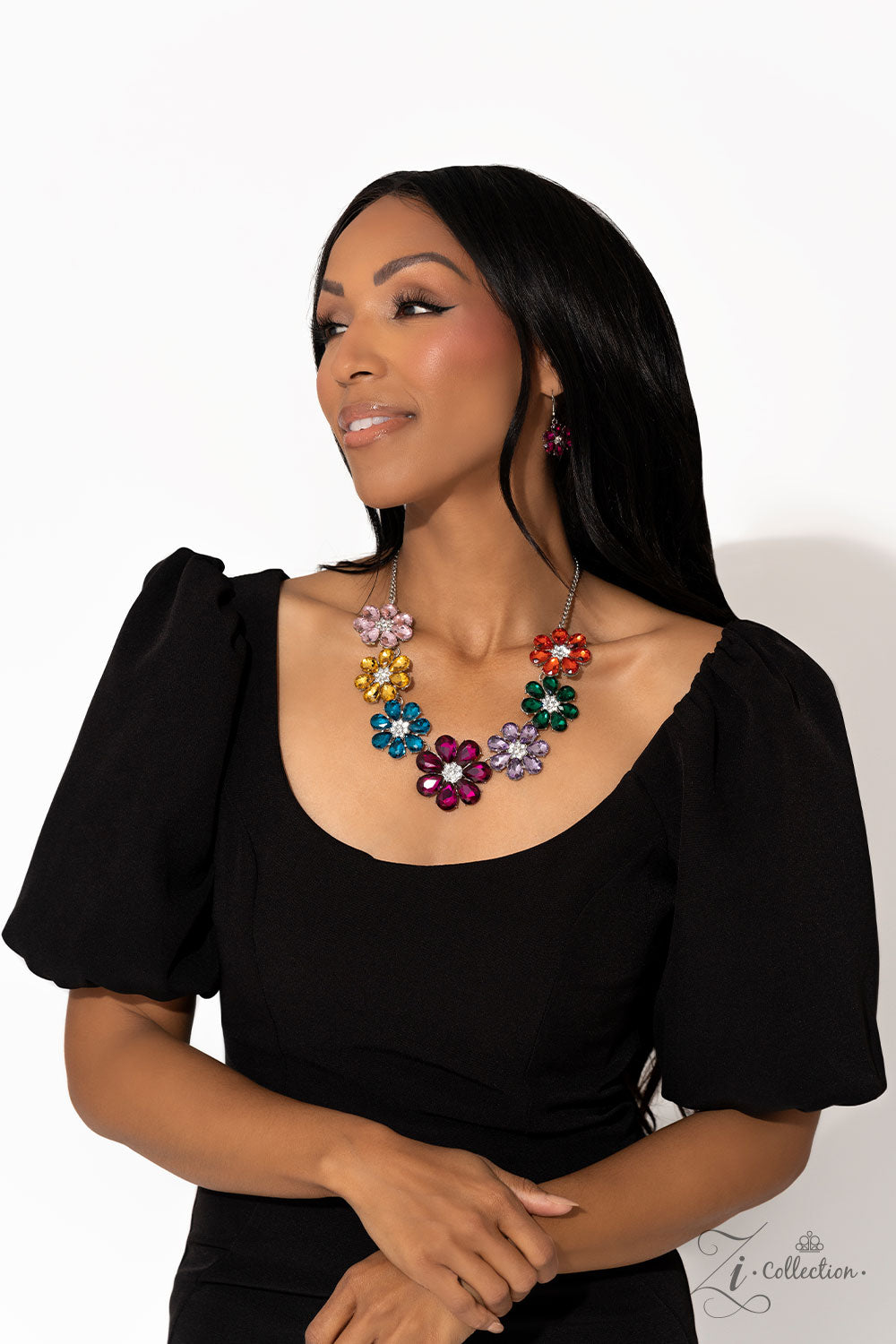 Outgoing - Multi Flower Zi Collection Necklace - Paparazzi Accessories