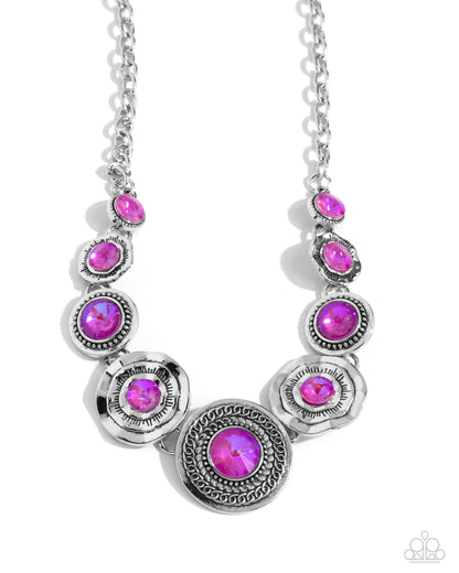 Treasure Chest Couture - Pink UV Shimmer Necklace - Paparazzi Accessories