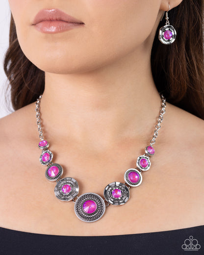 Treasure Chest Couture - Pink UV Shimmer Necklace - Paparazzi Accessories