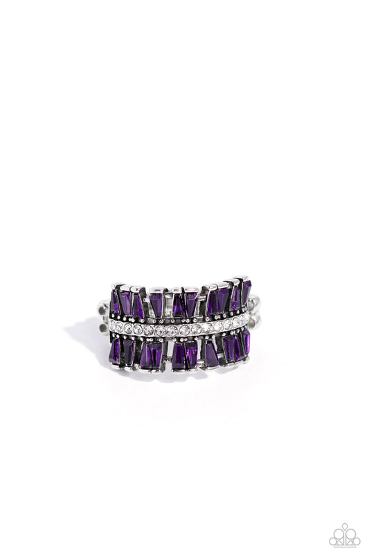 Staggering Stacks - Purple Ring - Paparazzi Accessories