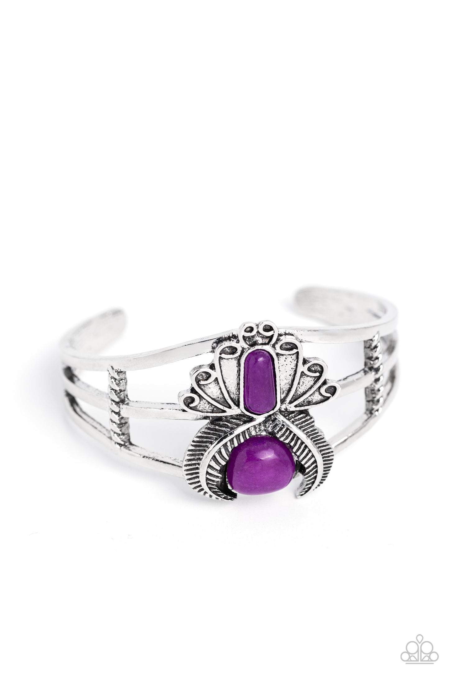 Peacock Plume - Purple Cuff Bracelet - Paparazzi Accessories