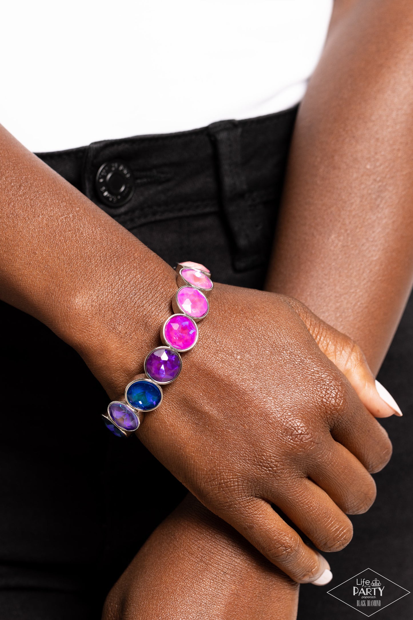 Radiant on Repeat - Multi UV Shimmer Stretchy Bracelet - Paparazzi Accessories