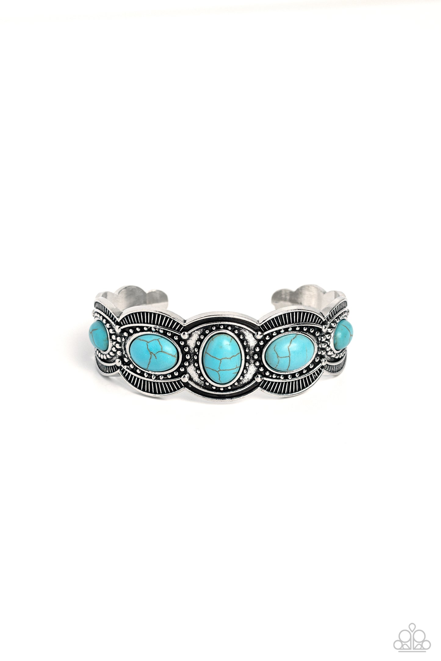 World Traveler - Blue Stone Cuff Bracelet - Paparazzi Accessories