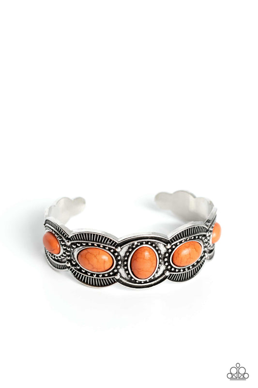 World Traveler - Orange Cuff Bracelet - Paparazzi Accessories