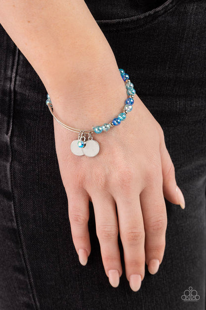 Bodacious Beacon - Blue Expandable Bangle Bracelet - Paparazzi Accessories